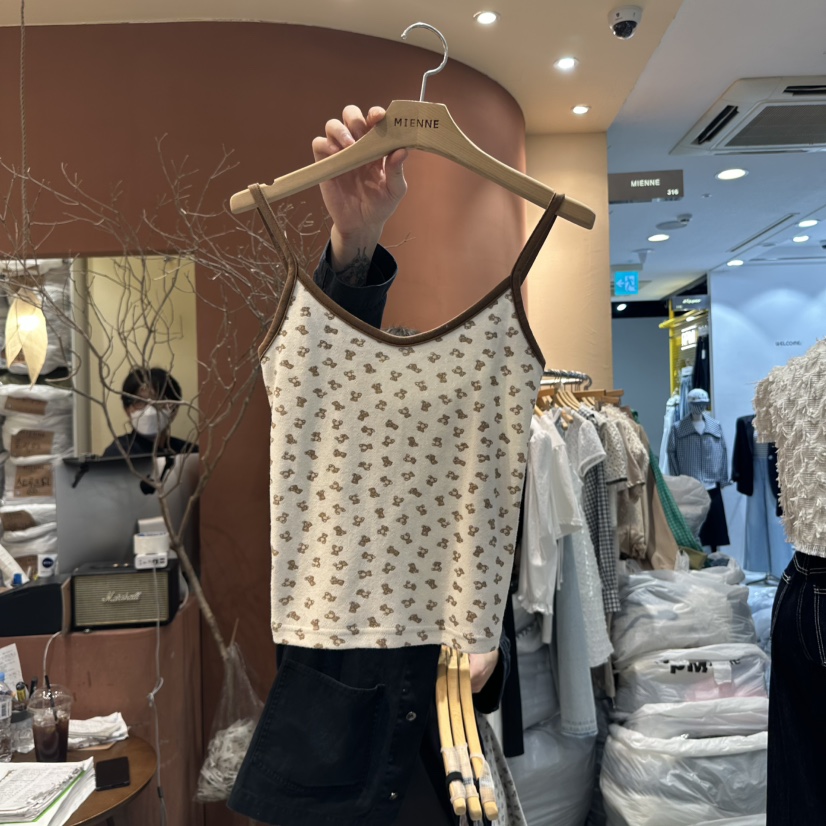 MIENNE韓國㊣直郵東大門代購女裝新款休閑推薦吊帶背心泰迪熊MIENNE吊帶/背心圖色4