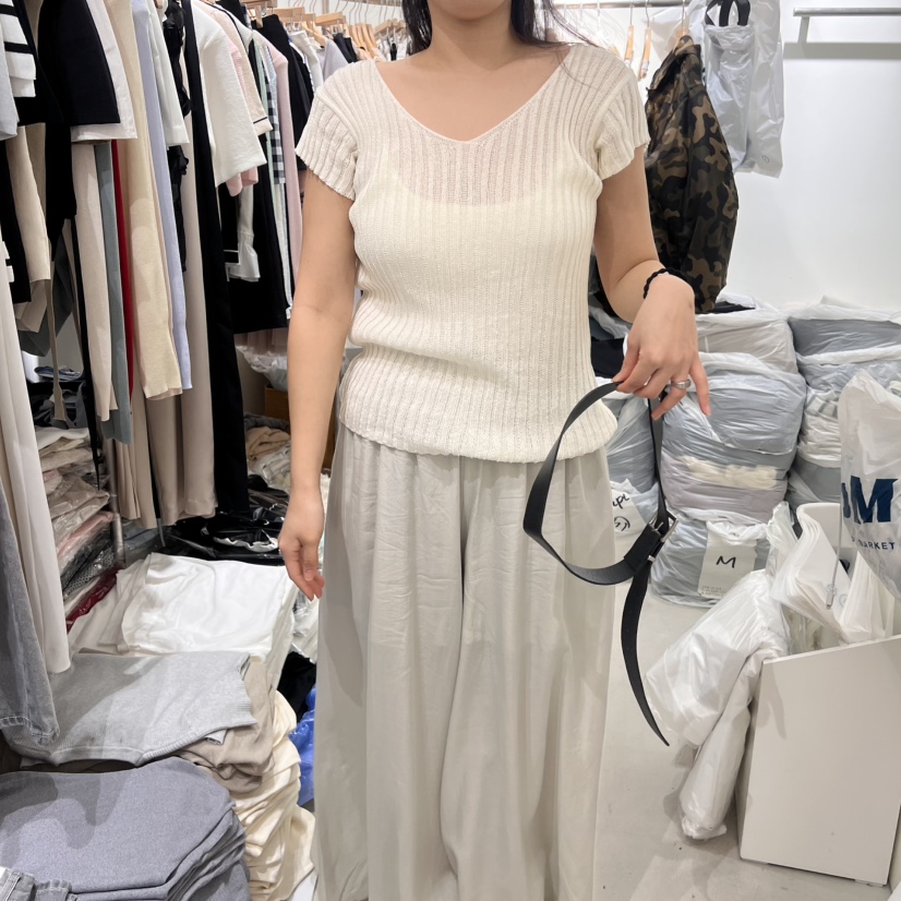 BY BOMI韓國直郵㊣東大門實拍女裝新品25春夏針織衫含腰帶BY BOMI針織衫圖色1