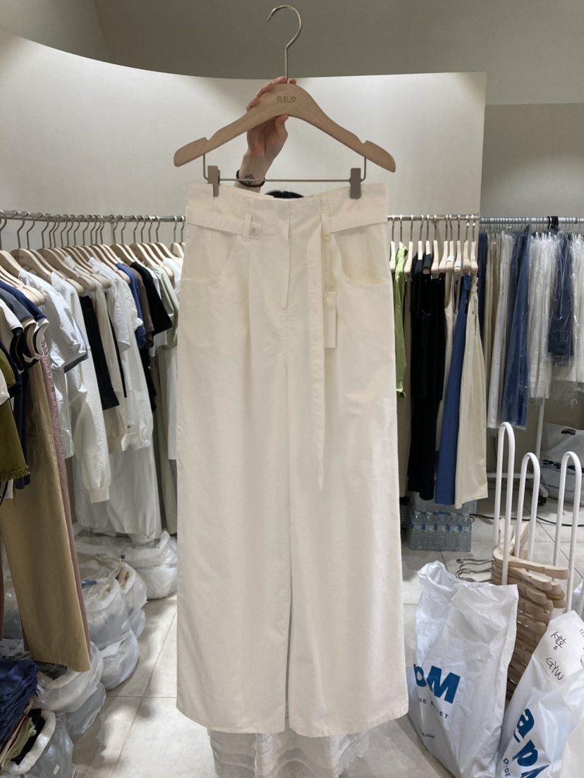 FLEUR-P韓國直郵㊣東大門實拍女裝新品推薦25春夏休閑褲含腰帶FLEUR休閑褲