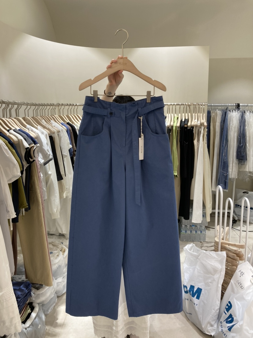 FLEUR-P韓國直郵㊣東大門實拍女裝新品推薦25春夏休閑褲含腰帶FLEUR休閑褲圖色3