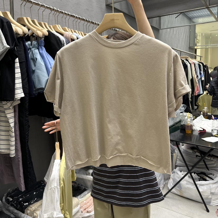 UOOV韓國直郵㊣東大門實拍女裝新款休閑時尚推薦25春夏熱賣T恤UOOVT恤圖色2