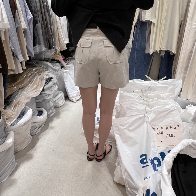 THE REST直郵韓國代購㊣女裝新款休閑人氣時尚短褲不含腰帶THE REST/UNNOEUD短褲