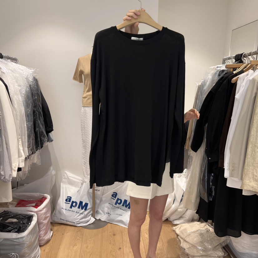 OUR-A韓國㊣直郵東大門代購女裝新款推薦熱賣25春夏T恤亞麻OUR-AT恤圖色2