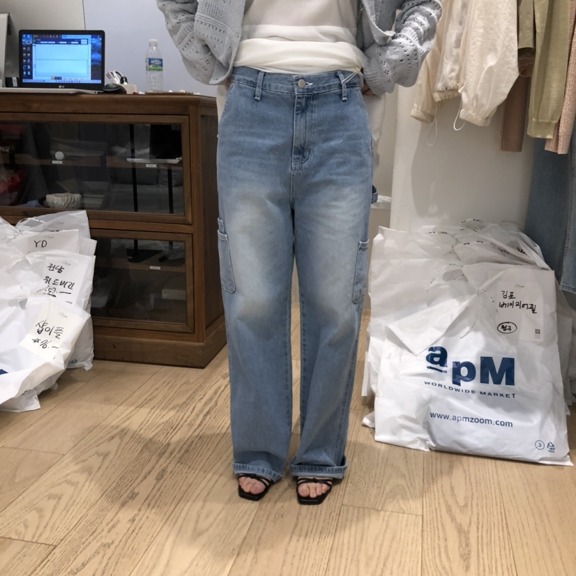 OURIN直郵韓國代購㊣女裝新款時尚25春夏熱賣推薦休閑牛仔褲OURIN牛仔褲圖色2