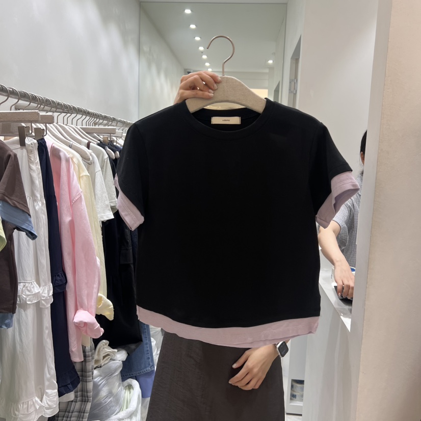 ASOME韓國㊣直郵東大門代購女裝新款25春夏推薦熱賣時尚T恤A.SOMET恤圖色3