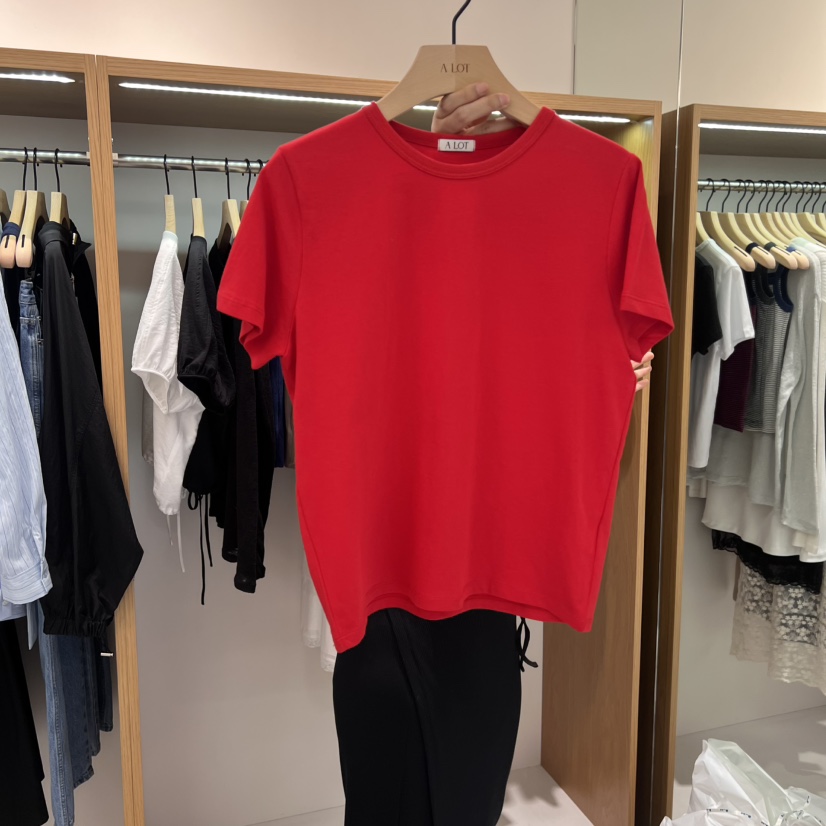 ALOT韓國直郵㊣東大門實拍女裝新品熱賣推薦休閑25春夏時尚T恤A LOTT恤圖色2