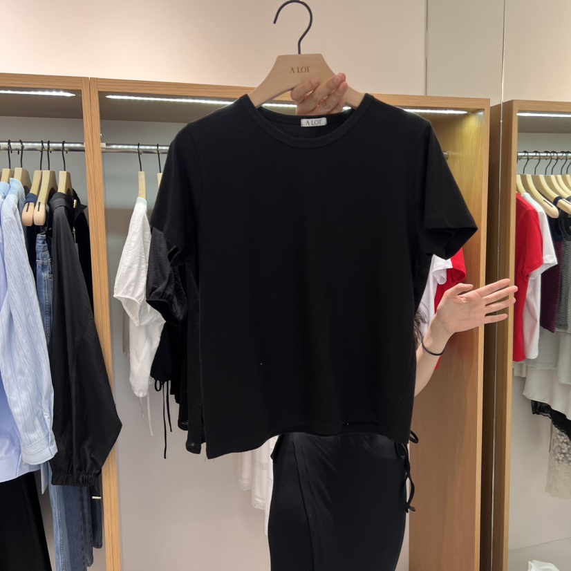 ALOT韓國直郵㊣東大門實拍女裝新品熱賣推薦休閑25春夏時尚T恤A LOTT恤圖色3