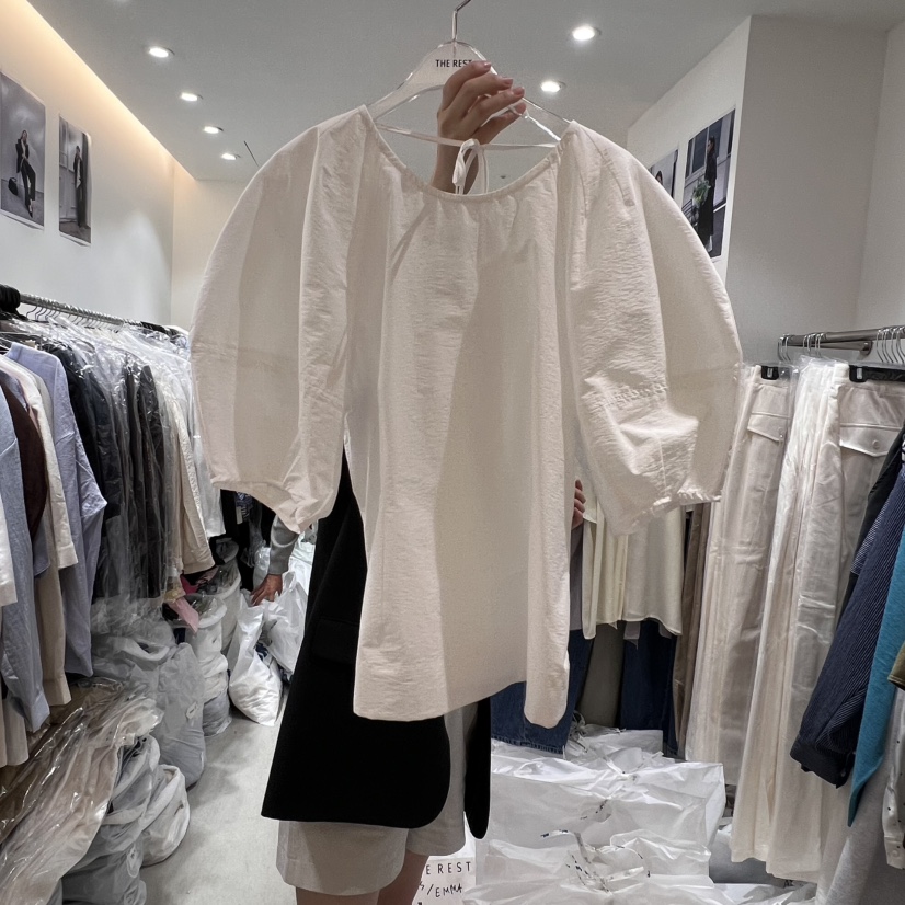THE REST直郵韓國代購㊣女裝新款休閑熱賣25春夏襯衫蕾絲衫THE REST/UNNOEUD襯衫/蕾絲衫圖色2