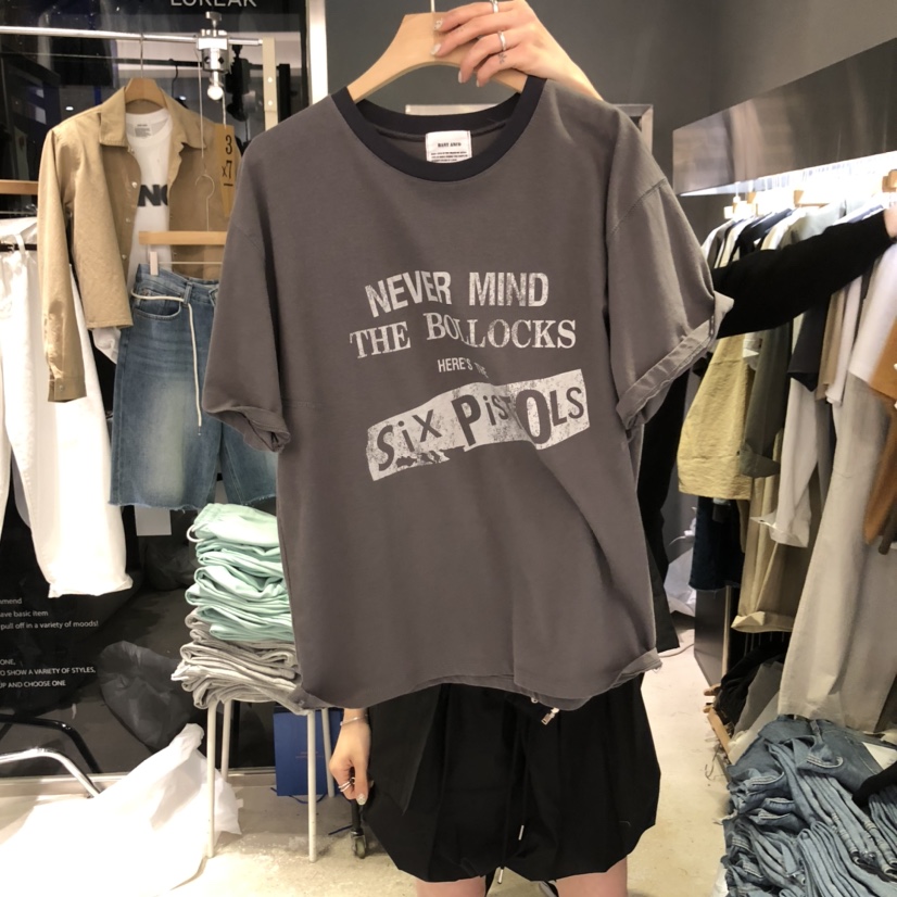 BANY ANCO韓國直郵㊣東大門實拍女裝新品25春夏時尚熱賣T恤BANY ANCOT恤圖色2