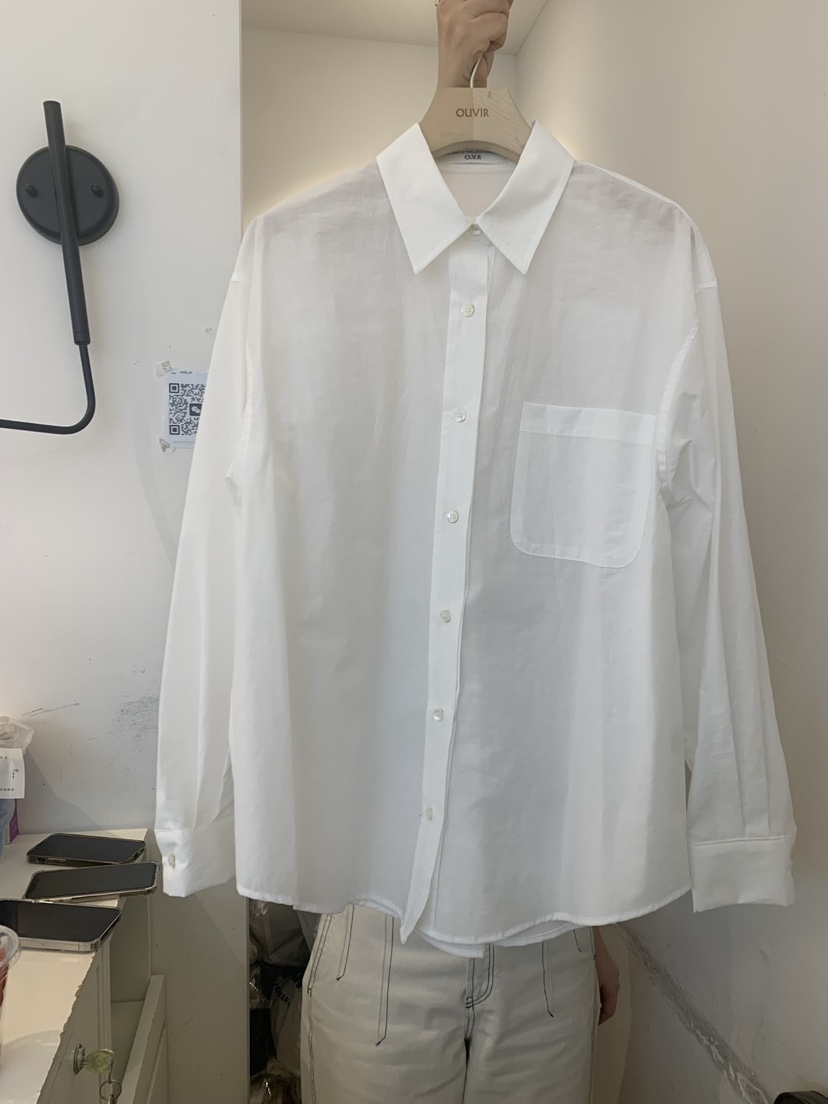 OUVIR韓國直郵㊣女裝新品人氣25春夏熱賣休閑襯衫蕾絲衫寬松O.V.R/OUVIR襯衫/蕾絲衫