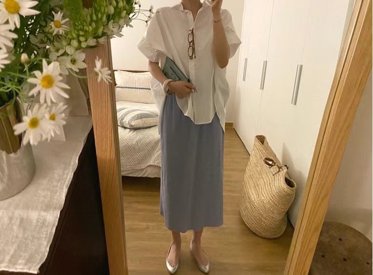 IRVING PLACE東大門代購女裝新品人氣休閑25春夏職業推薦長裙ONEBYONE長裙