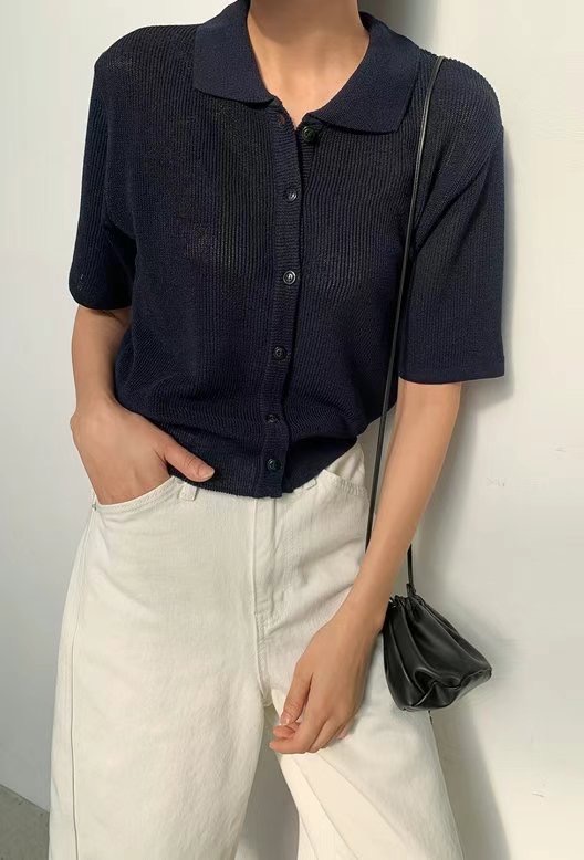IRVING PLACE韓國直郵㊣東大門實拍女裝新品時尚針織衫開衫ONEBYONE針織衫