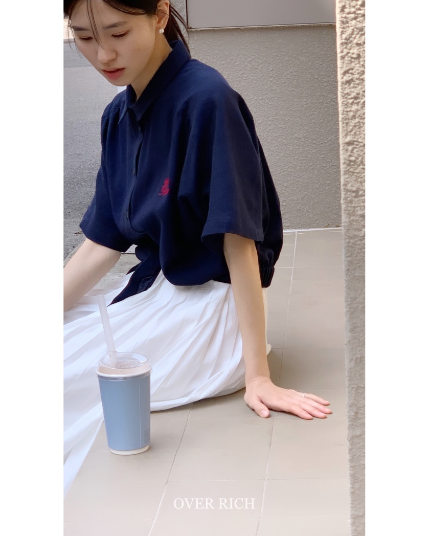 OVER RICH韓國直郵㊣女裝新品25春夏推薦時尚襯衫蕾絲衫亞麻OVER RICH襯衫/蕾絲衫
