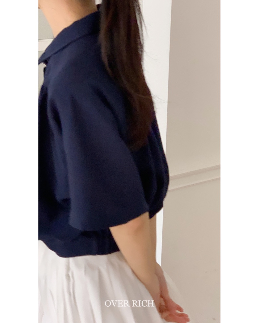 OVER RICH韓國直郵㊣女裝新品25春夏推薦時尚襯衫蕾絲衫亞麻OVER RICH襯衫/蕾絲衫