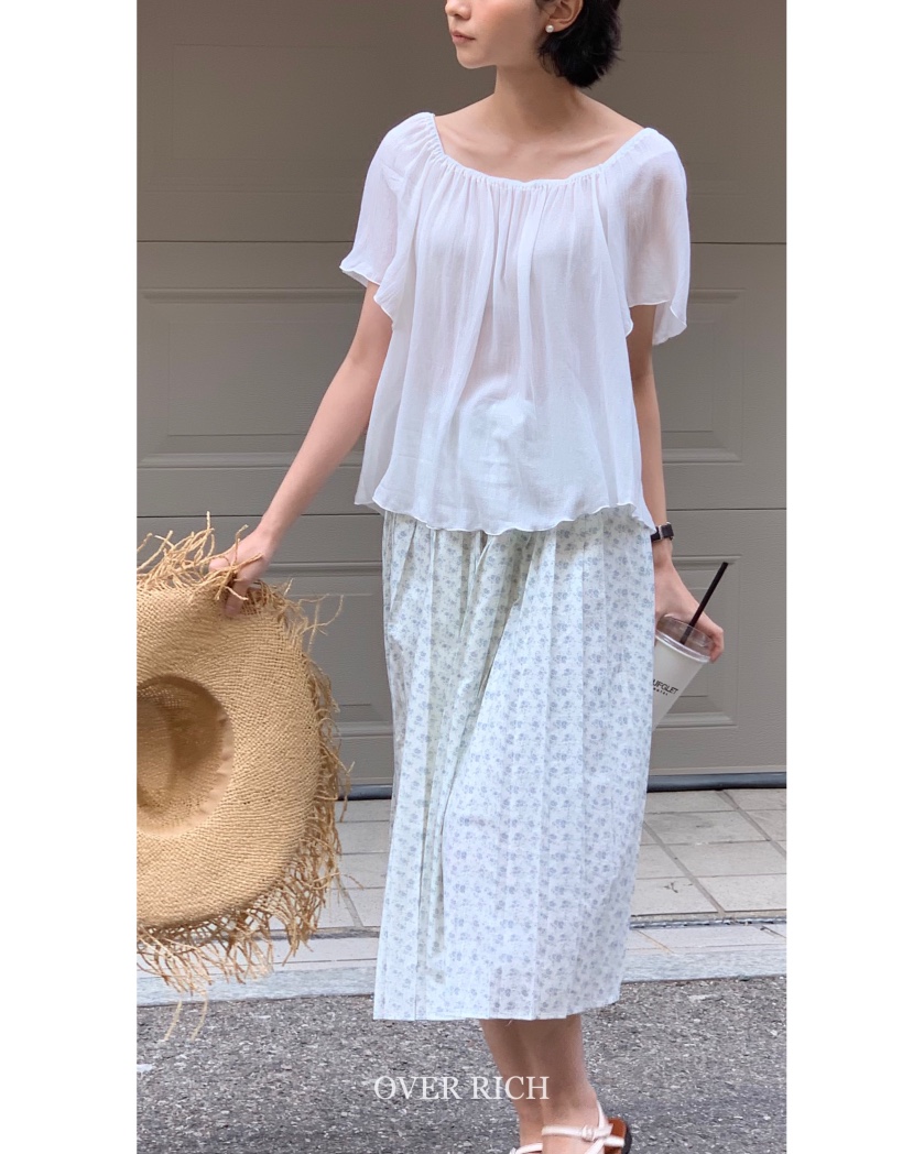 OVER RICH直郵韓國代購㊣女裝新款時尚休閑25春夏襯衫蕾絲衫OVER RICH襯衫/蕾絲衫