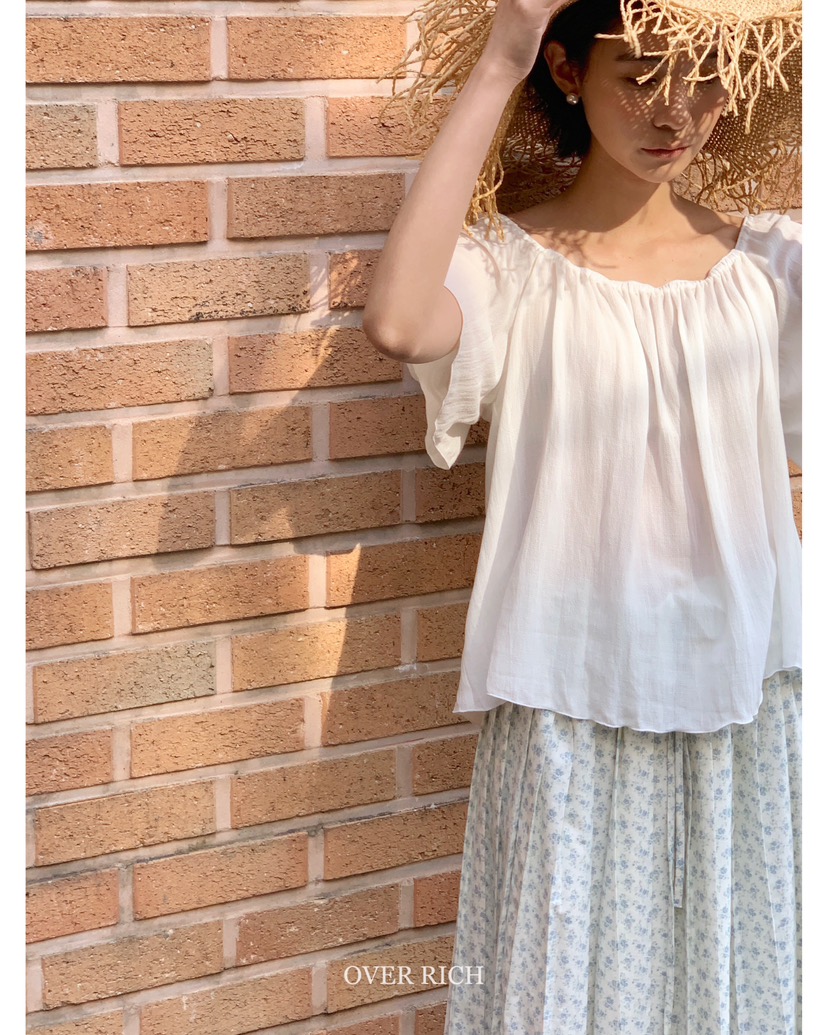 OVER RICH直郵韓國代購㊣女裝新款時尚休閑25春夏襯衫蕾絲衫OVER RICH襯衫/蕾絲衫