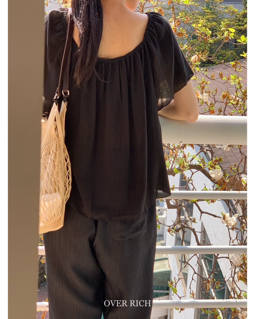 OVER RICH直郵韓國代購㊣女裝新款時尚休閑25春夏襯衫蕾絲衫OVER RICH襯衫/蕾絲衫