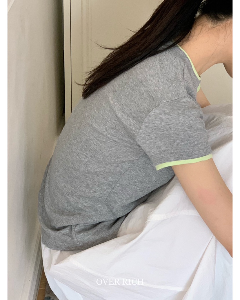 OVER RICH韓國直郵㊣女裝新品人氣時尚熱賣休閑推薦25春夏T恤OVER RICHT恤