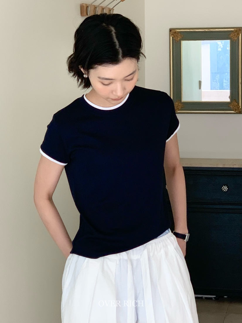 OVER RICH韓國直郵㊣女裝新品人氣時尚熱賣休閑推薦25春夏T恤OVER RICHT恤