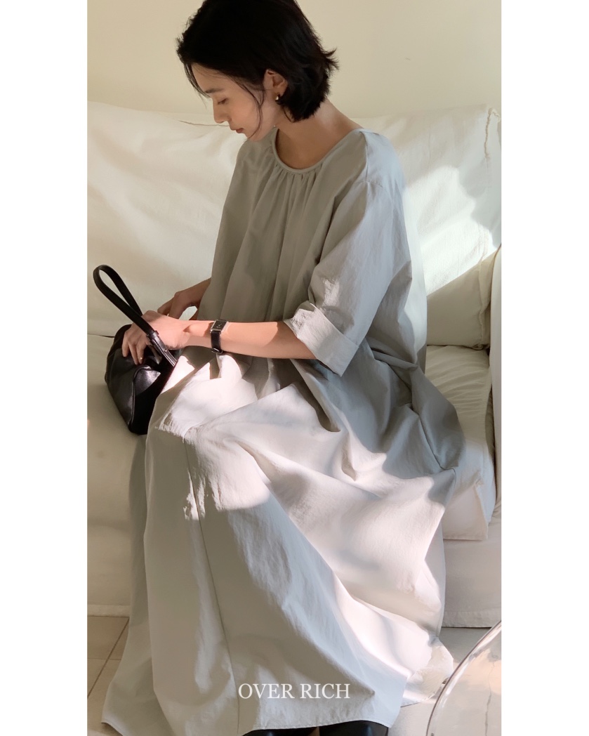 OVER RICH韓國直郵㊣女裝新款時尚休閑熱賣推薦連衣裙寬松OVER RICH連衣裙