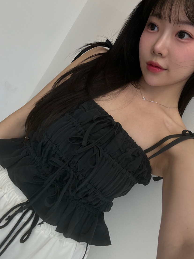 TOO HOT韓國直郵㊣東大門實拍女裝新品休閑吊帶背心蝴蝶結緊身TOO HOT吊帶/背心