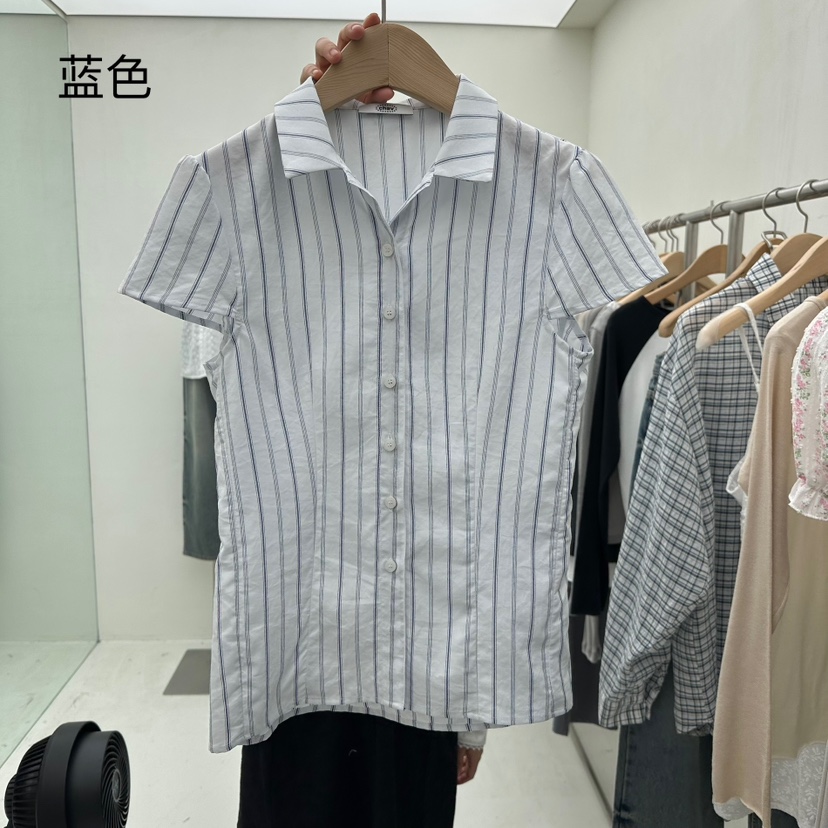 CHAV直郵韓國代購㊣女裝新品熱賣25春夏人氣時尚襯衫蕾絲衫CHAV襯衫/蕾絲衫圖色2