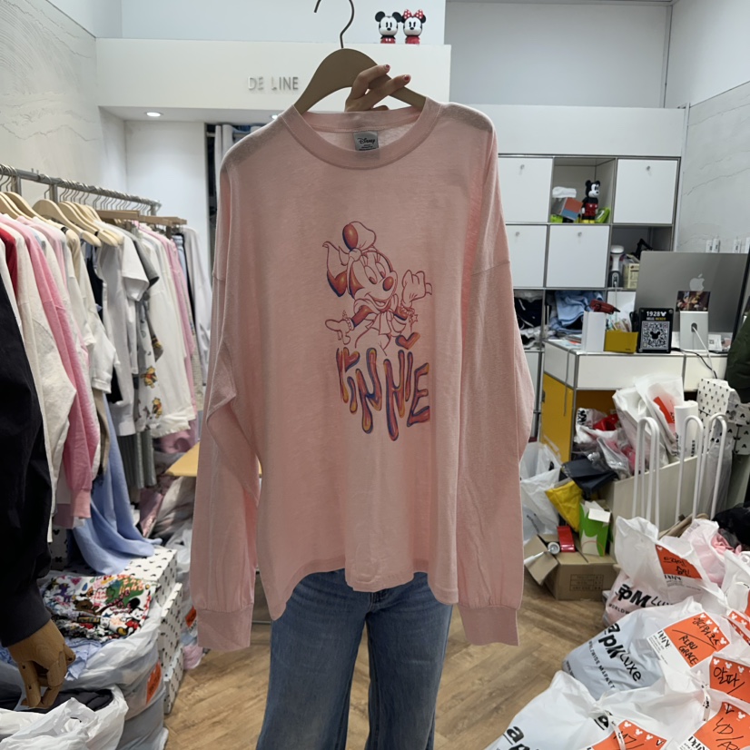 DE LINE韓國直郵㊣東大門實拍女裝新品人氣熱賣休閑長袖T恤DE LINE長袖T恤圖色2