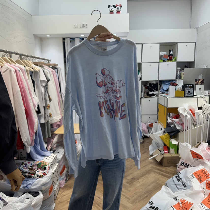 DE LINE韓國直郵㊣東大門實拍女裝新品人氣熱賣休閑長袖T恤DE LINE長袖T恤圖色3