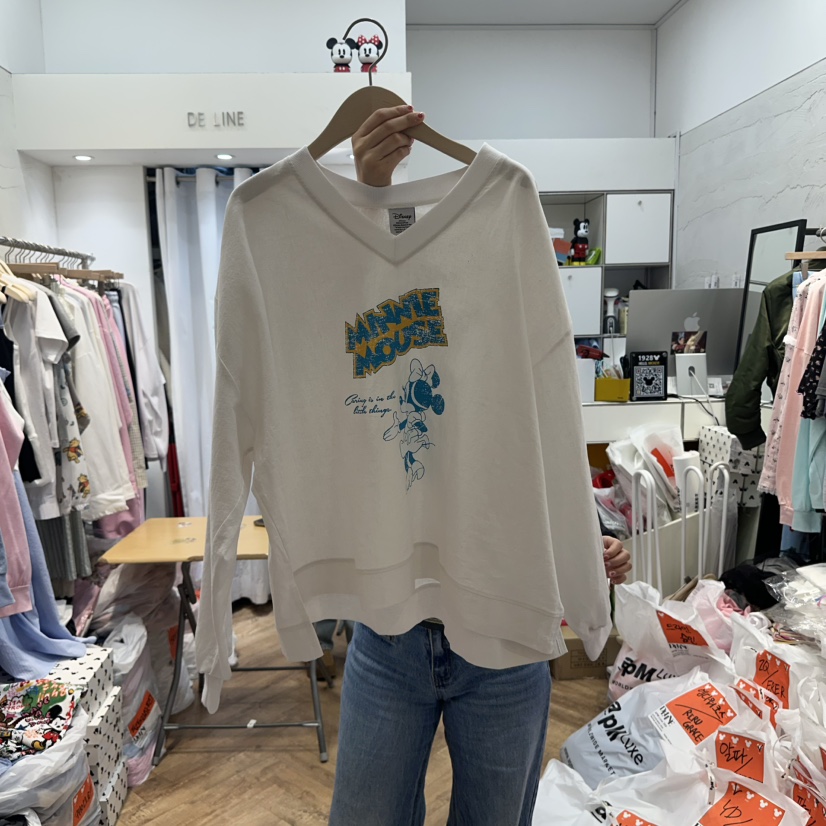 DE LINE韓國直郵㊣女裝新款休閑25春夏人氣熱賣時尚衛衣亞麻DE LINE衛衣
