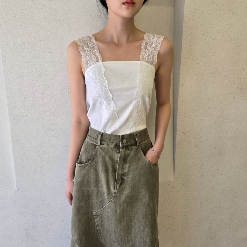 LA BLOOM韓國直郵㊣東大門實拍女裝新品休閑時尚25春夏吊帶背心La Bloom吊帶/背心