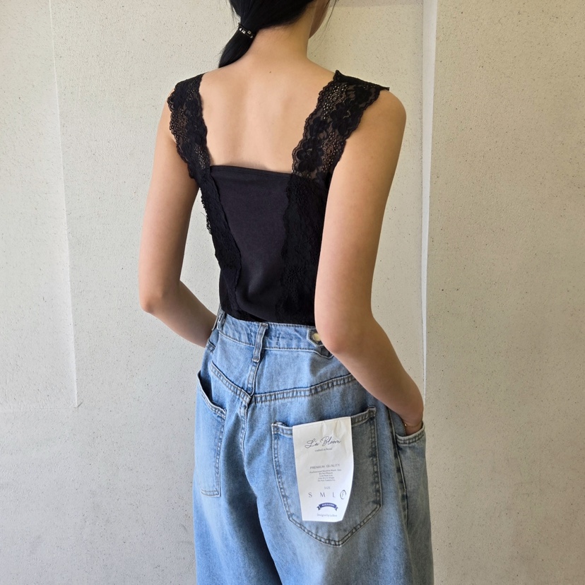 LA BLOOM韓國直郵㊣東大門實拍女裝新品休閑時尚25春夏吊帶背心La Bloom吊帶/背心