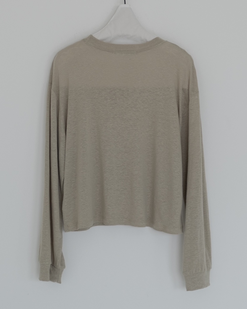 HONG-P韓國直郵㊣東大門實拍女裝新品25春夏熱賣長袖T恤亞麻HONG-P長袖T恤