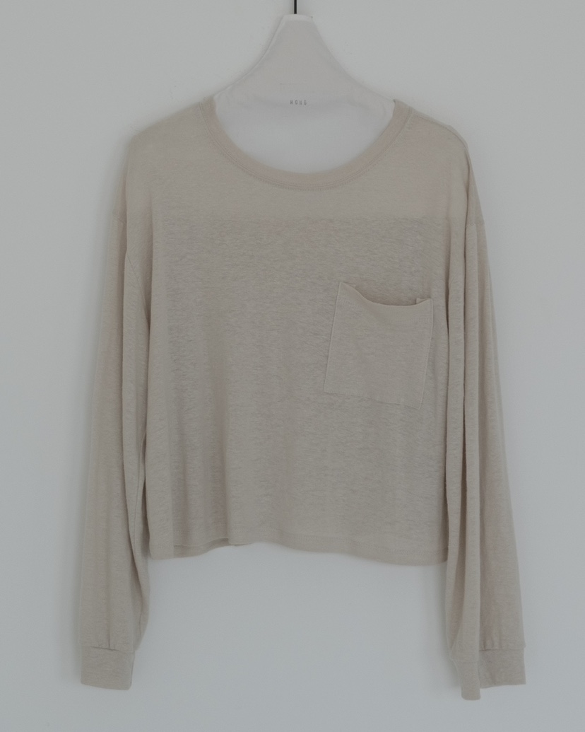 HONG-P韓國直郵㊣東大門實拍女裝新品25春夏熱賣長袖T恤亞麻HONG-P長袖T恤圖色2