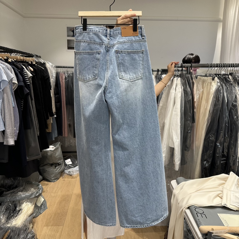 aube nunt直郵韓國代購㊣女裝新品人氣25春夏推薦時尚牛仔褲aube nunt牛仔褲