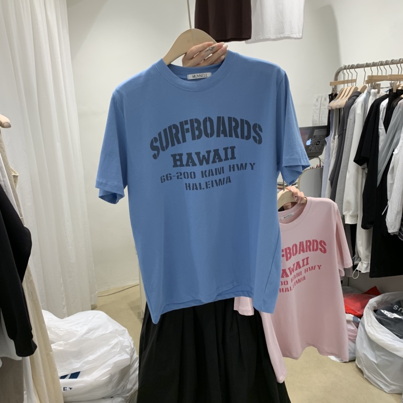 MUNSELL直郵韓國代購㊣女裝新品推薦休閑25春夏時尚人氣T恤MUNSELLT恤圖色2
