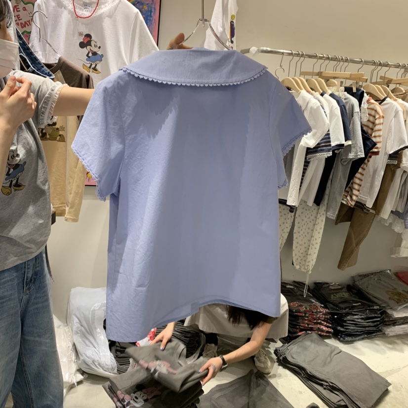 HANNA-A韓國㊣直郵東大門代購女裝新品休閑熱賣襯衫蕾絲衫HANNA襯衫/蕾絲衫