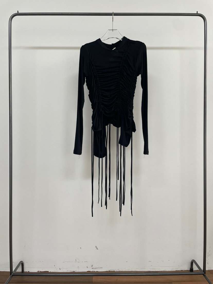 TEXTURE韓國直郵㊣東大門實拍女裝新品休閑25春夏長袖T恤褶皺TEXTURE長袖T恤圖色3