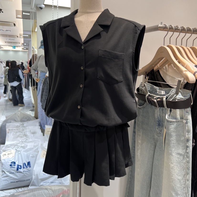 AUBE直郵韓國代購㊣女裝新品熱賣人氣25春夏推薦時尚連體褲AUBE連體褲圖色2