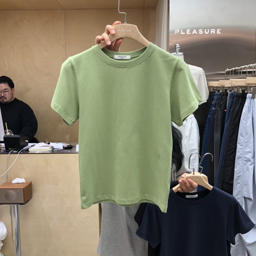 PLEASURE韓國直郵㊣女裝新款休閑推薦人氣熱賣時尚25春夏T恤PLEASURET恤圖色2