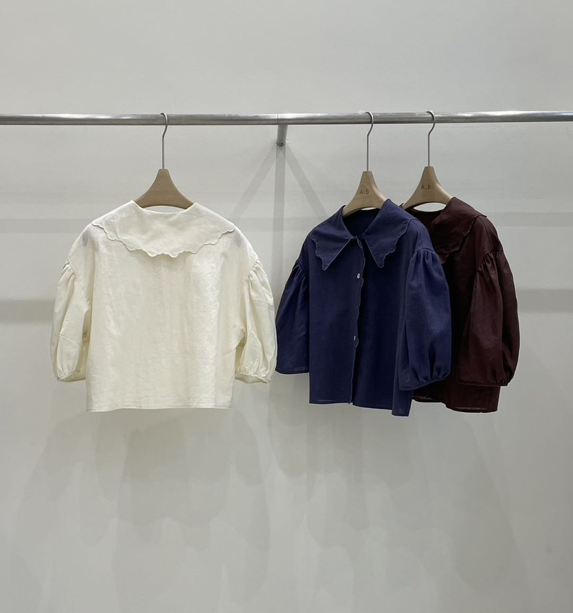 AUTUMN BEIGE-Q韓國㊣直郵東大門代購女裝新品時尚襯衫蕾絲衫A.b/AUTUMN BEIGE襯衫/蕾絲衫