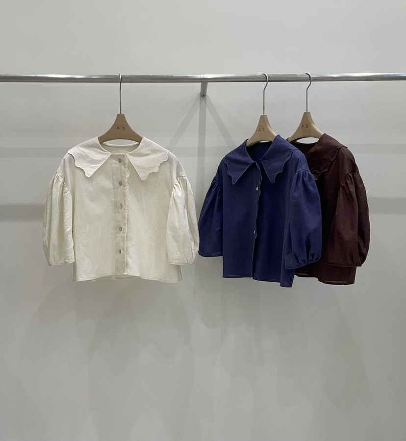 AUTUMN BEIGE-Q韓國㊣直郵東大門代購女裝新品時尚襯衫蕾絲衫A.b/AUTUMN BEIGE襯衫/蕾絲衫