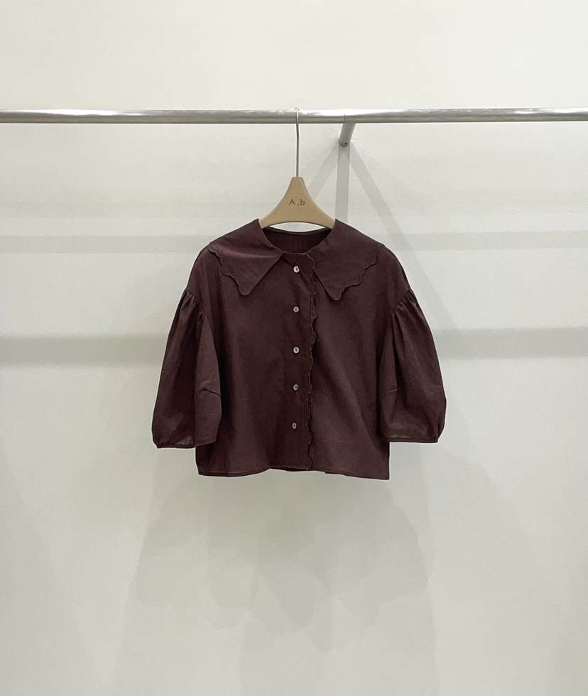 AUTUMN BEIGE-Q韓國㊣直郵東大門代購女裝新品時尚襯衫蕾絲衫A.b/AUTUMN BEIGE襯衫/蕾絲衫圖色2