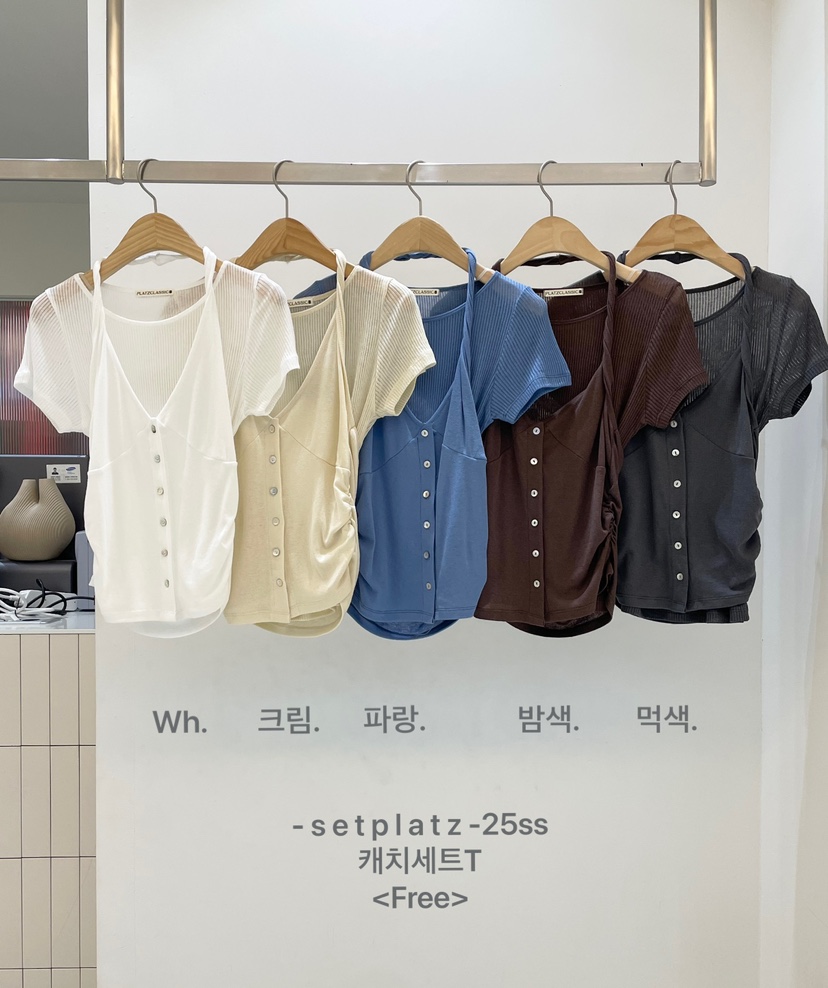 SETPLATZ直郵韓國代購㊣女裝新品人氣時尚25春夏熱賣休閑T恤PLATZCLASSICT恤