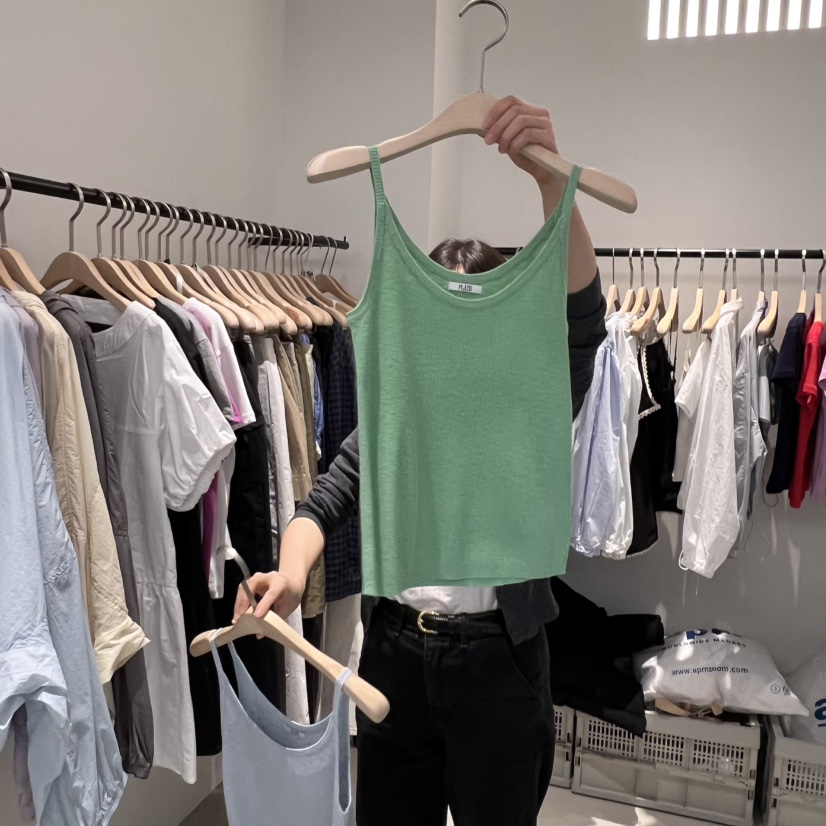 PLATE韓國直郵㊣東大門實拍女裝新品推薦25春夏休閑吊帶背心PLATE吊帶/背心圖色5