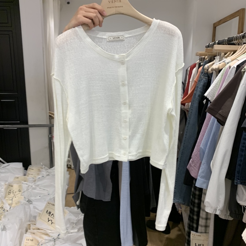 VENIR-a韓國直郵㊣東大門實拍女裝新款25春夏人氣時尚長袖T恤VENIR-a長袖T恤圖色2