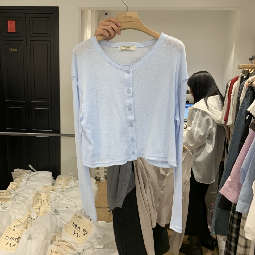 VENIR-a韓國直郵㊣東大門實拍女裝新款25春夏人氣時尚長袖T恤VENIR-a長袖T恤圖色5