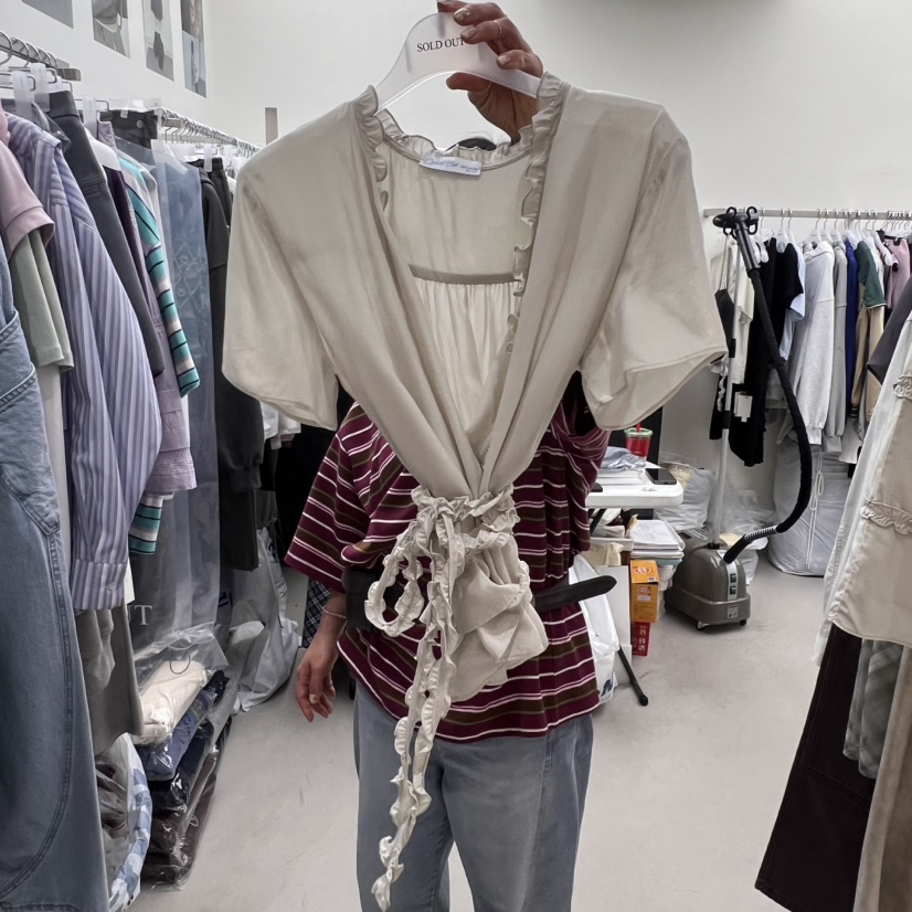 SOLD OUT直郵韓國代購㊣女裝新品熱賣25春夏人氣襯衫蕾絲衫SOLD OUT襯衫/蕾絲衫圖色2