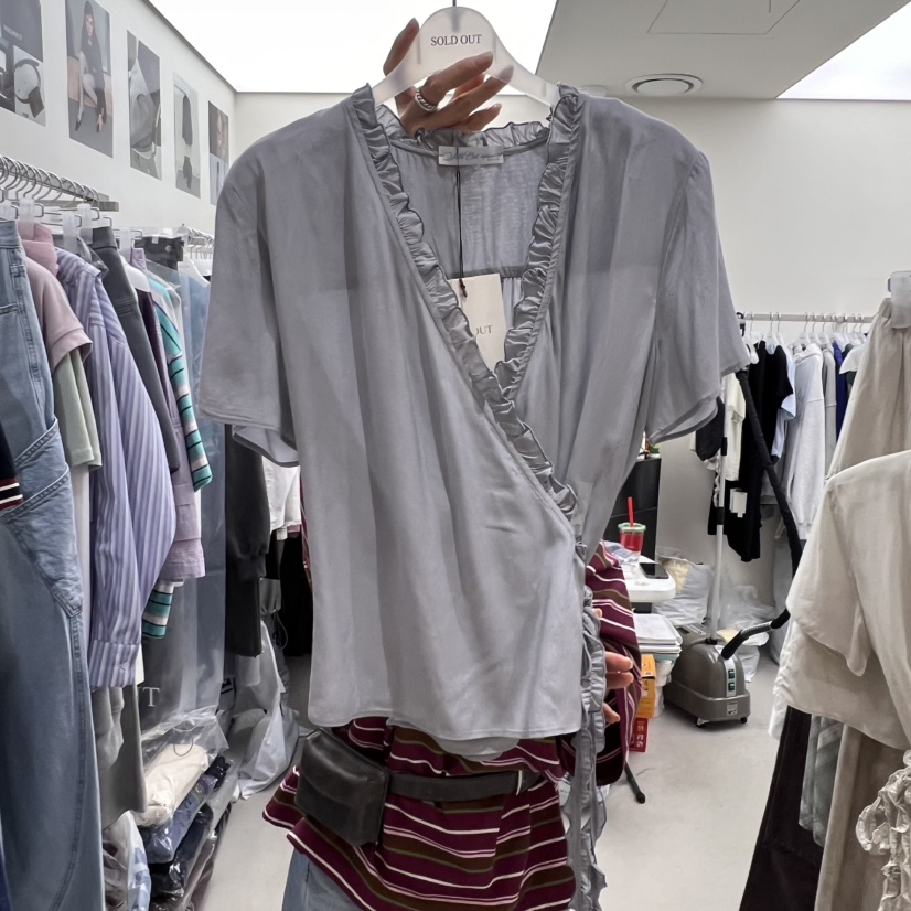 SOLD OUT直郵韓國代購㊣女裝新品熱賣25春夏人氣襯衫蕾絲衫SOLD OUT襯衫/蕾絲衫圖色4