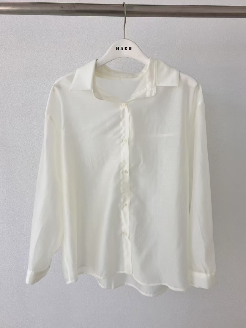 HARU韓國㊣直郵東大門代購女裝新品25春夏人氣襯衫蕾絲衫透明HARU襯衫/蕾絲衫圖色2