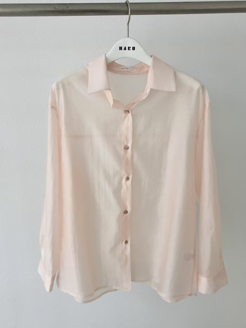 HARU韓國㊣直郵東大門代購女裝新品25春夏人氣襯衫蕾絲衫透明HARU襯衫/蕾絲衫圖色3